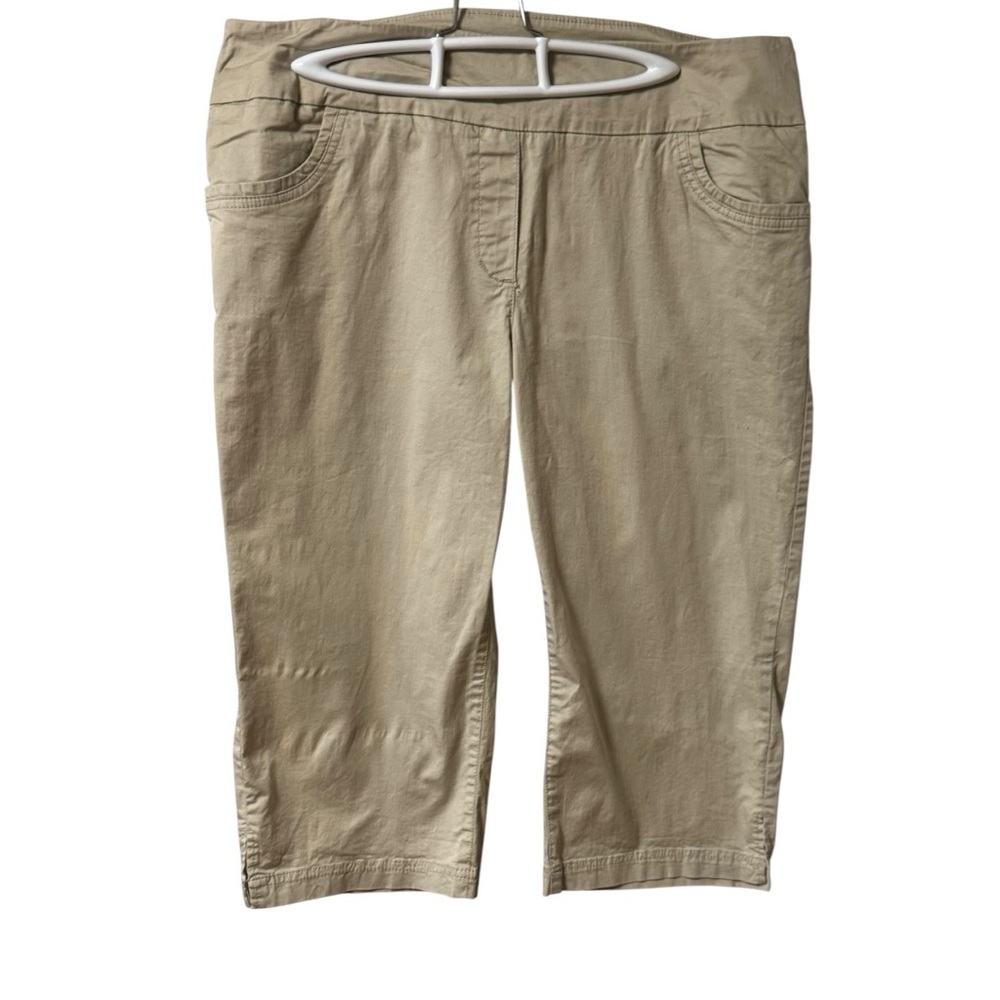 Reitmans Comfort Fit Capris Women’s Lightweight Pull On Khaki Tan Size 15